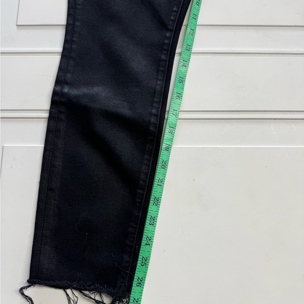 Sam Edelman The Stiletto Black High Rise Skinny Ankle Jeans Womens 32 Coated Raw - Picture 6 of 6